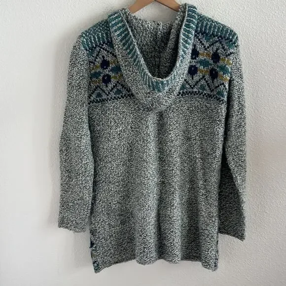 Royal Robbins Knit Zip Up Hoodie Sweater Wool Blend Women’s Large Blue Gray L - Picture 2 of 7